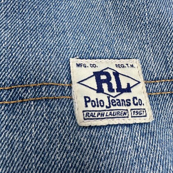 Vintage Polo Jeans Ralph Lauren Carpenter Shorts Men’s 38 Blue Denim Y2K Jorts - Picture 5 of 9